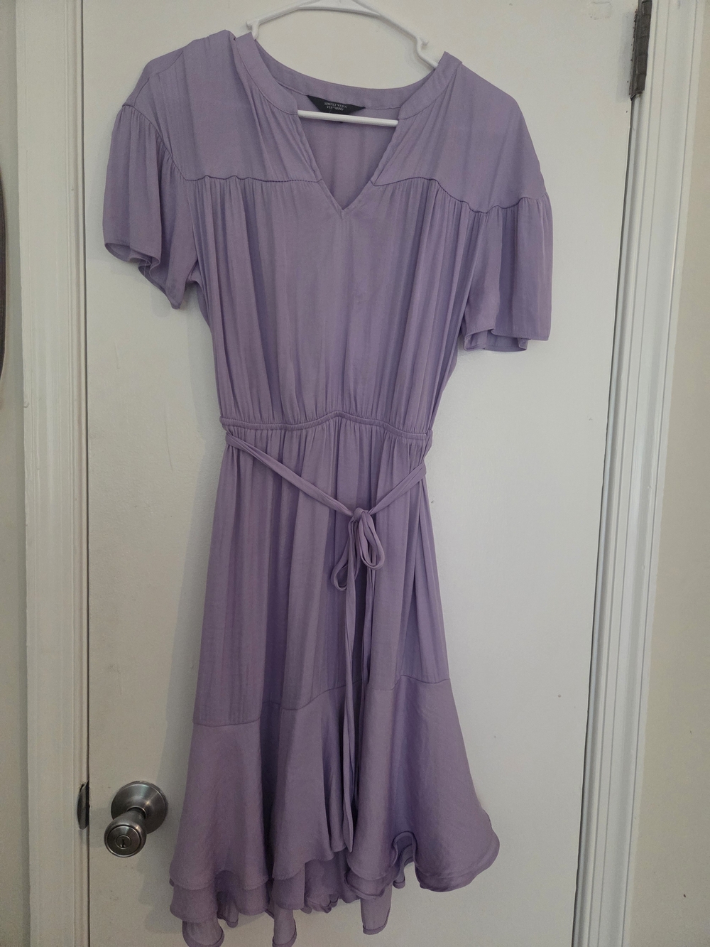 Simply Vera Vera Wang Lavender Ruffle Tiered Midi Dress M